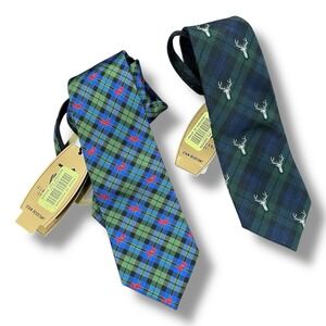 Class Club Gold Label Boys Lot 2 Neck Ties Holidays WinterFamily Photos Reindeer